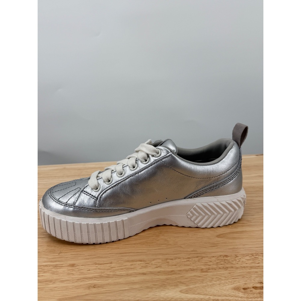 Sorel Womens ONA Ave Low Waterproof Leather Platform Sneaker Silver Sea Salt Sz8 - Picture 9 of 10